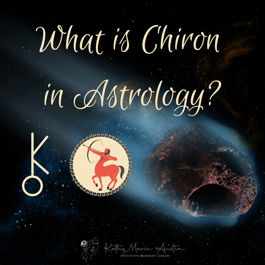 What is Chiron in Astrology? Asteroid on dark background with image of Chiron as a centaur pulling a bow